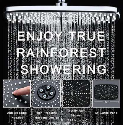 Skiennix High Pressure Rain Shower Head - Handheld Spray Combo with 10 Settings & Magnetic Docking