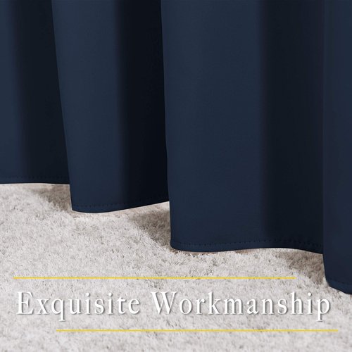 NICETOWN Navy Blue Kitchen Window Curtains 36 inches Long, Grommet Blackout Short Window Treatments Thermal Drapes for Bedroom, 2 Panels, W52 x L36