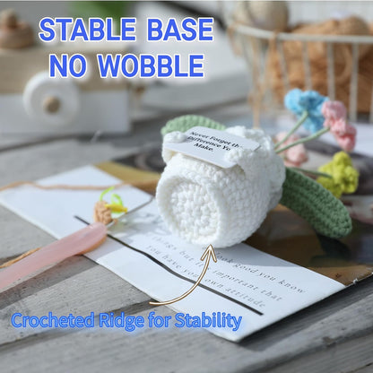 YOOJEE Forget-Me-Not Crochet Flower Potted Plant Gift
