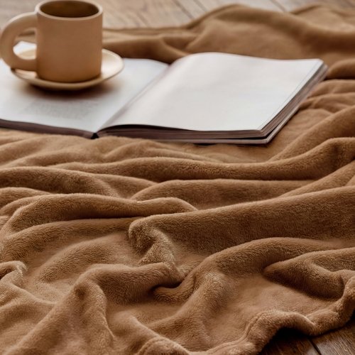 Bedsure GentleSoft Orange Fleece Blankets Queen Size - Bed Blanket Soft Lightweight Plush Fuzzy Cozy Luxury Microfiber, 90x90 inches