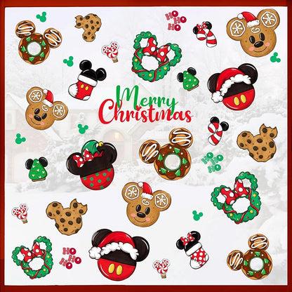 Mfault Merry Christmas Window Clings 9 Sheets - Christmas Cookie Variation