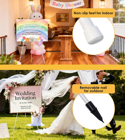 Skiennix Display Easel Stand - Lightweight Tripod with Carry Bag | Adjustable for Outdoor Painting & Events, 1PC White