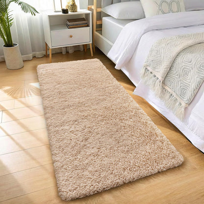 OLANLY 3x7 Soft Fluffy Machine Washable Runner Rug - Ideal for Hallways & Bedrooms | Beige Indoor Carpet