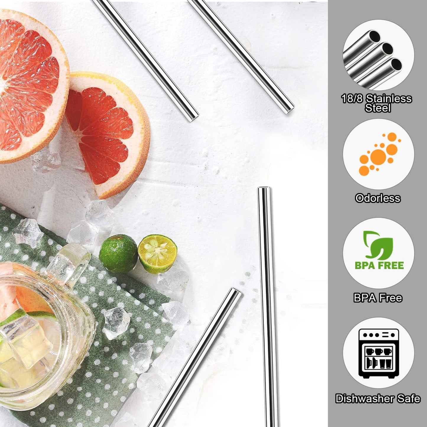 Stanley Replacement Straws - 6 Pack Reusable Straws with Cleaning Brush for 40 oz & 30 oz Tumblers