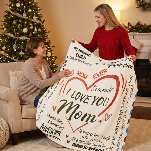 Mothers Day Blanket, Super Soft Throw Blanket,Mother's Day,Anniversary and Birthday Gifts for Mom from Daughter Son, Warm Personalized (60x80)