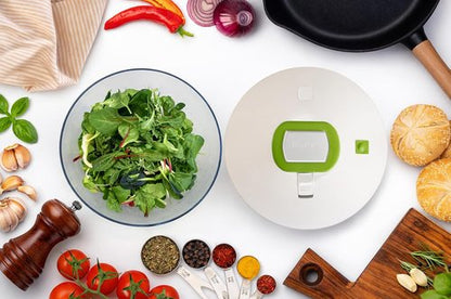 Brieftons 6.2-Quart Salad Spinner - Easy One-Handed Pump for Washing & Drying Greens, Vegetables, Fruits