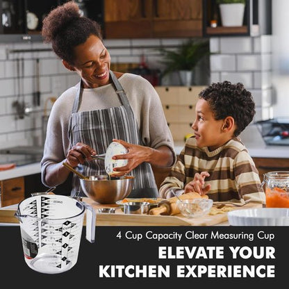 Chef Craft Select Measuring Cup - 4 Cup Clear Plastic Design for Easy Measuring