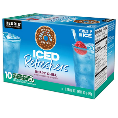 Original Donut Shop Iced Refreshers - Berry Chill Brew Over Ice K-Cup Pods | 60 Count (6 Packs of 10)