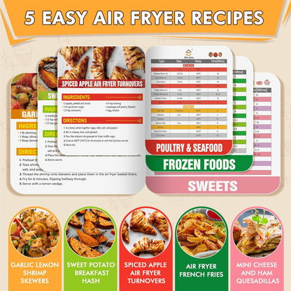 Skiennix Air Fryer Liners - 125 Pcs Non-Stick Parchment Paper | 8-Inch with Cooking Guide Booklet