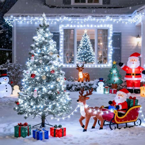 JMEXSUSS 33ft LED White Christmas Lights - 100 Twinkling Fairy Lights | Waterproof Indoor/Outdoor Decor