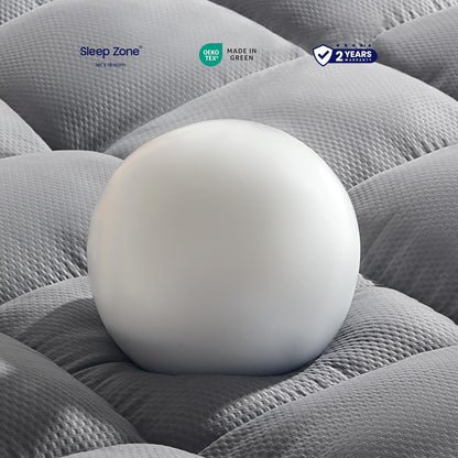 Sleep Zone Mattress Topper - Extra Thick Queen Size Fitted Pad for Back Pain Relief | Plush Grey Cover