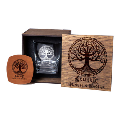 Game Master Gift Idea - Role Game Style Whisky Glass with Gift Box - Presents for Him (Dungeon Master)