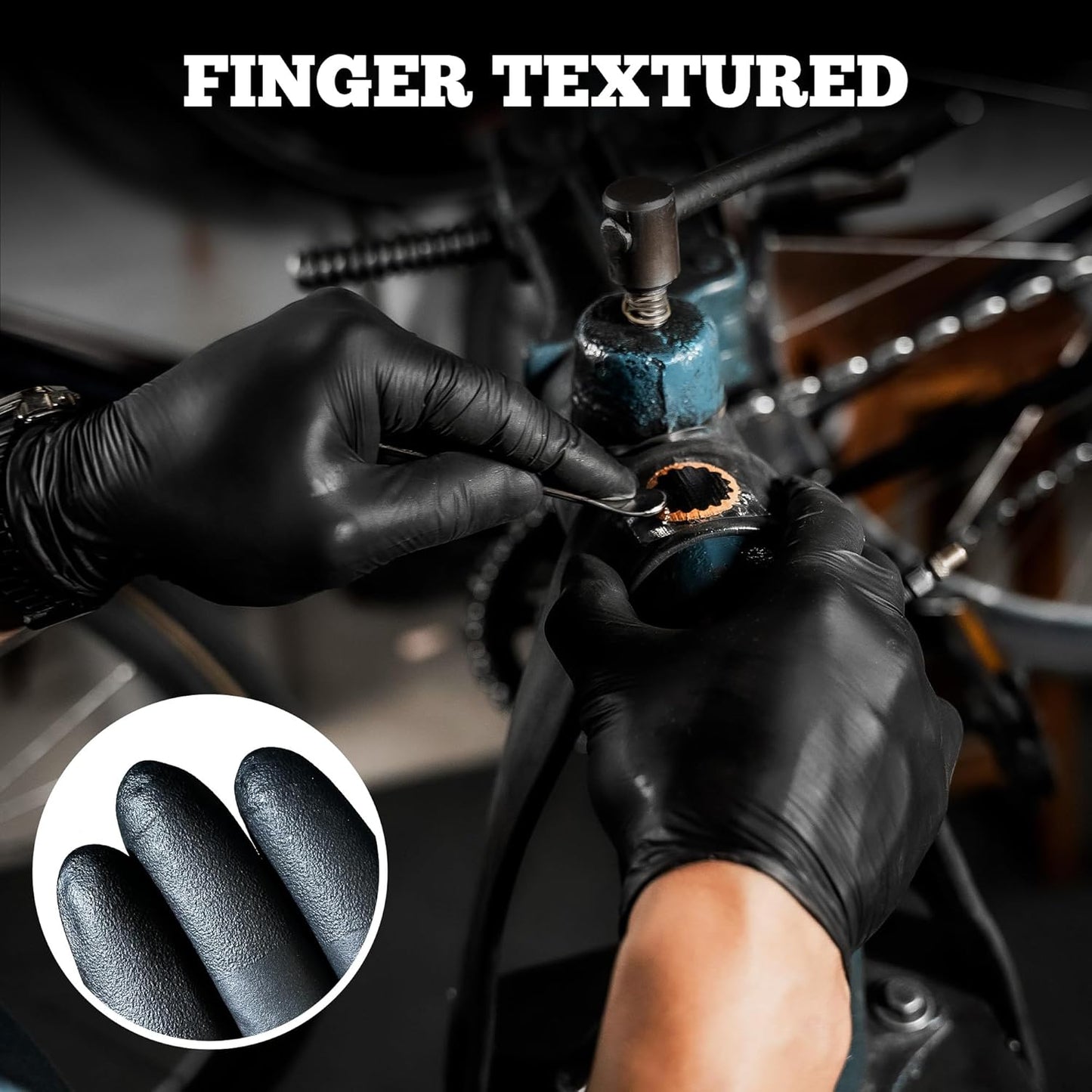 TitanFlex Disposable Nitrile Exam Gloves - 6-Mil Heavy Duty, Black, Latex-Free & Food Safe