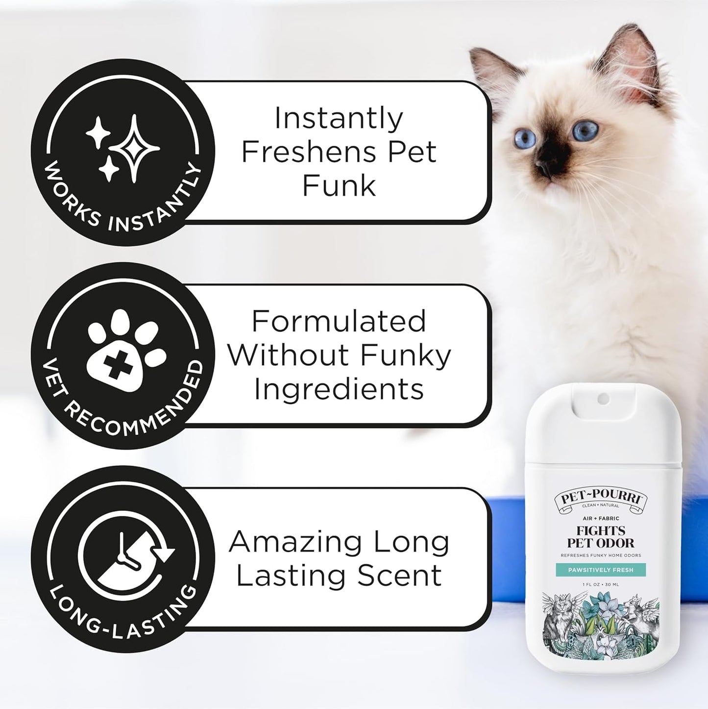Poo-Pourri Pawsitively Fresh Pocket Deodorizer Spray - Natural Pet Odor Remover for Dogs & Cats - Vet Recommended