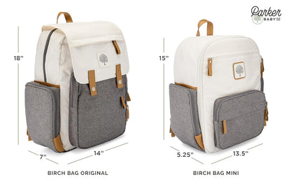 Parker Baby Diaper Backpack - Full Zip Design with Insulated Pockets - Stylish Gray Color