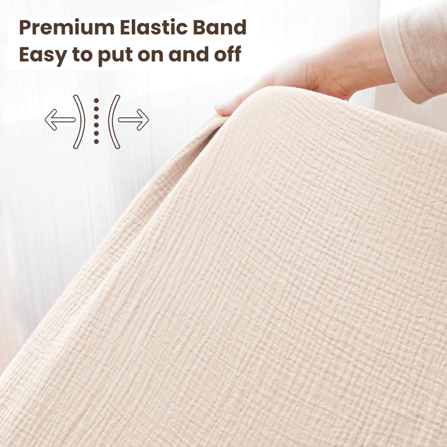 Konssy Muslin Crib Sheets for Boys, Soft Cotton Neutral Baby Sheets for Standard Crib Mattress 2 Pack, 52"x28" (Fog Green,Cream)