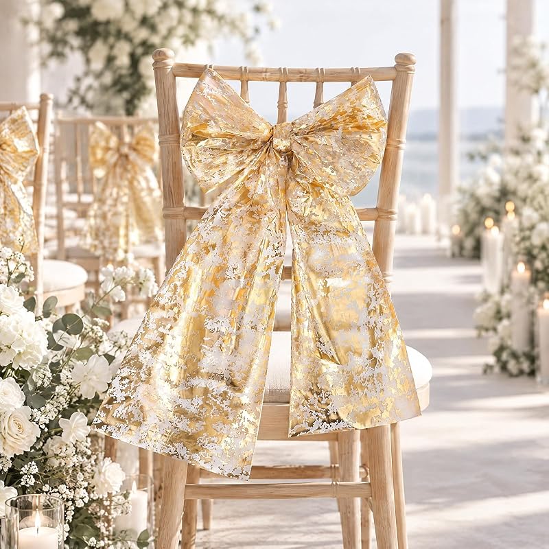 Gold Table Runner 2 Pcs 9FT Sequin Glitter Mesh - Variation: Gold+9FTx2