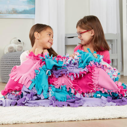Melissa & Doug Flower Fleece Quilt No-Sew Craft Kit - 48 Squares, 4' x 5' for Creative Fun