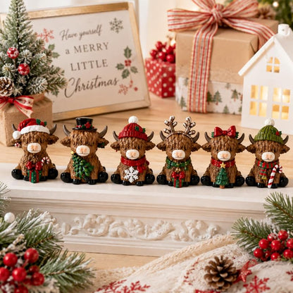 96 Pcs Christmas Mini Highland Cow Figurines - RattanView Variation of THIS listing