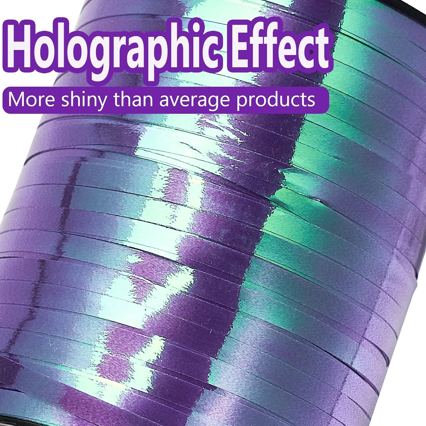 PartyWoo Purple Curling Ribbon - 500 Yards of Lavender Holographic String for Crafts & Gift Wrapping