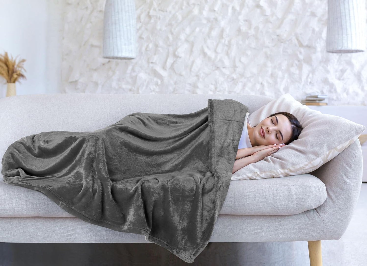 Utopia Bedding Grey Fleece Blanket - Luxury Soft King Size (90x102 Inch) | Bulk Pack of 9
