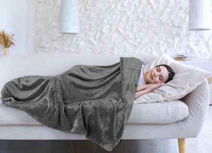 Utopia Bedding Grey Fleece Blanket - Luxury Soft King Size (90x102 Inch) | Bulk Pack of 9