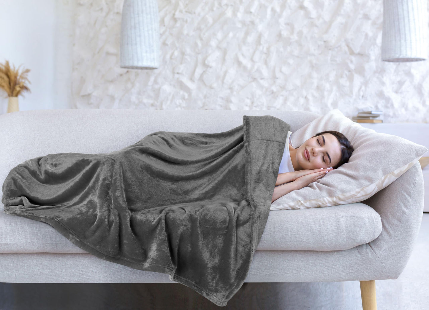 Utopia Bedding Fleece Blanket Twin XL Size Grey 300GSM Luxury Anti-Static Fuzzy Soft Microfiber Dorm Bed Blanket (90x76 Inch)