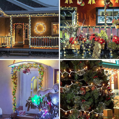 Dirnun Christmas Lights - 100 Count Clear White Incandescent Connectable Lights | UL Certified for Indoor & Outdoor Use