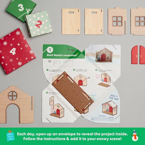 KiwiCo Santa’s Railroad Train Advent Calendar for Kids 5+ | 24 Days of Buildable Toy Set for Christmas