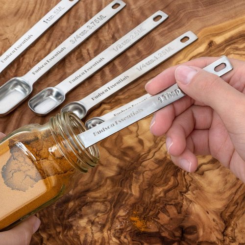 Hudson Essentials Stainless Steel Measuring Cups & Spoons Set - 14 Piece Kitchen Tool Set
