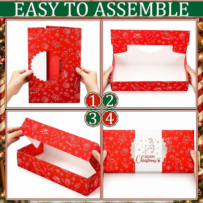 Christmas Cookie Boxes 24-Pack 12 x 5.5 x 2.5 in Assorted Gift Boxes Set