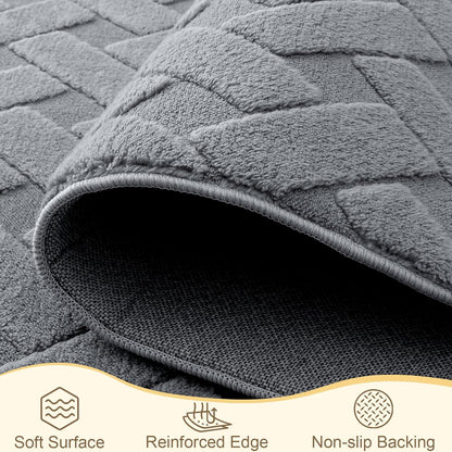 OLANLY Area Rug - Soft Plush Geometric Shaggy Carpet for Living Room & Bedroom | 4x6 ft, Easy Clean, Grey