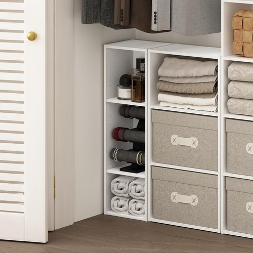 Furinno Fulda 3-Tier Narrow Bookshelf - Stylish White Bookcase for Living Room & Home Office | 10-Inch Width