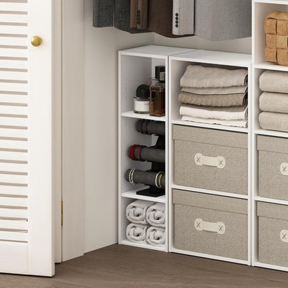 Furinno Fulda 3-Tier Narrow Bookshelf - Stylish White Bookcase for Living Room & Home Office | 10-Inch Width