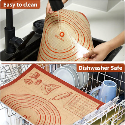 Skiennix Silicone Baking Pastry Mat - 26x16 Inch Nonstick Dough Rolling Sheet for Cookies & Bread