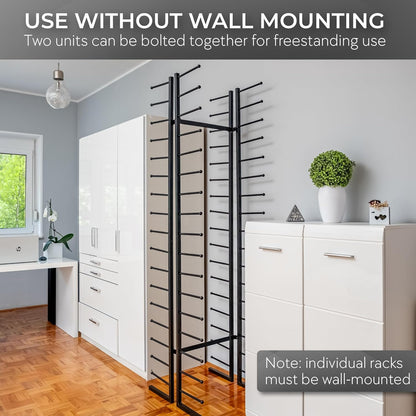 Skiennix Wall Mount Blueprint Holder - 34 Slot Storage Organizer for Posters, Maps & Construction Paper (17 Tiers)