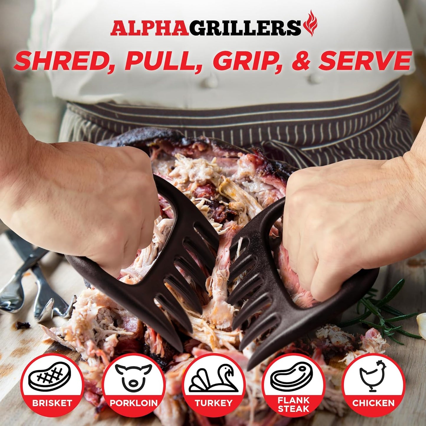 Alpha Grillers Meat Shredder Claws - BBQ Pulling Tools for Effortless Shredding | Perfect Gift for Men