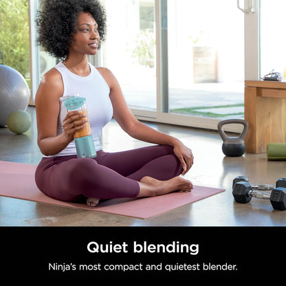 Ninja Blast Portable Blender - Cordless 18oz Personal Blender for Shakes & Smoothies | BPA Free, USB-C Rechargeable, Tinted Aqua