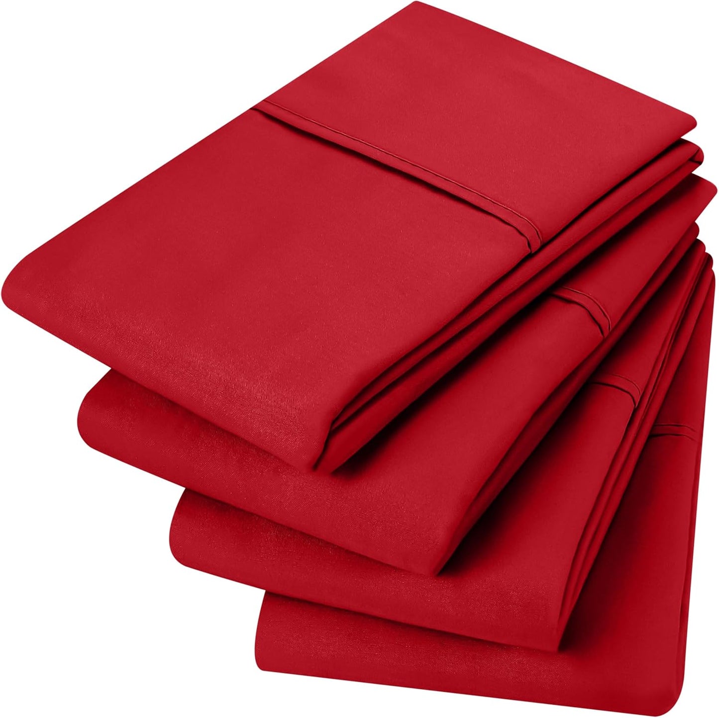 Utopia Bedding Standard Pillow Cases - Soft Brushed Microfiber - 4 Pack, Fade Resistant | 20 x 26 Inches, Red