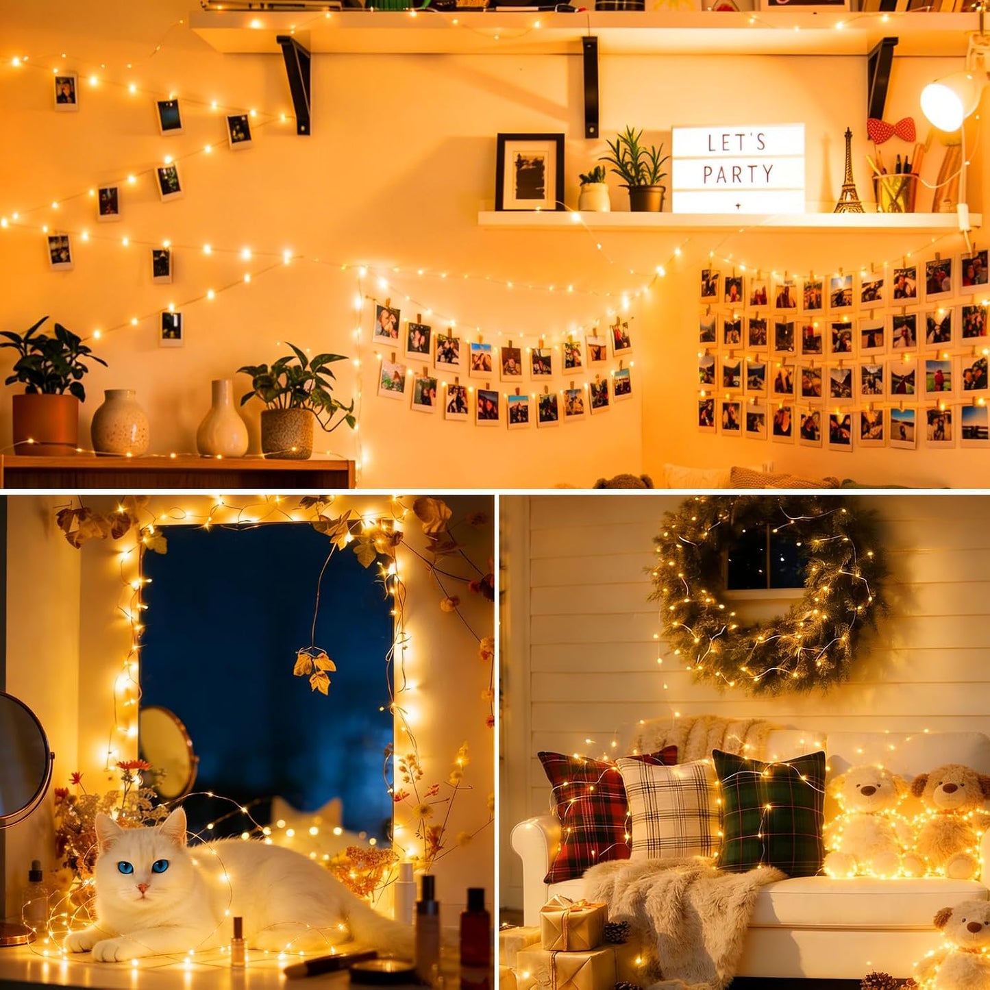 Skiennix Fairy String Lights - 16ft 50 LED Copper Twinkle Lights with Remote & Timer | Waterproof for Indoor & Outdoor Decor