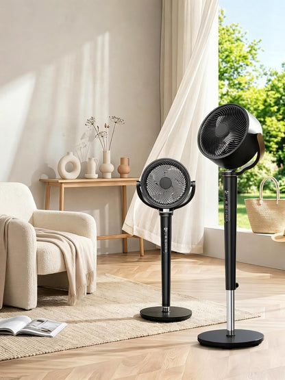 Uthfy Oscillating Fan - 120° Full-Automatic Oscillation, Quiet DC Motor, Remote Control, 16 Speeds, Black