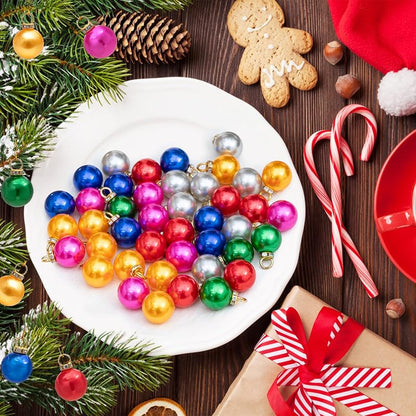 60Pcs Mini Christmas Ball Ornaments Set, 0.6 Inch Glitter Xmas Tree Bulbs in 6 Colors