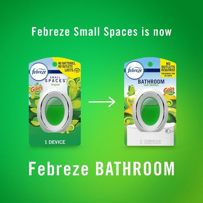 Febreze Bathroom Air Freshener, Odor-Fighting, Plug In Alternative, Air Fresheners for Small Spaces in Home, Bathroom, Kitchen, & Closet, Pet & Litter Box Odor Fighter, Gain Original Scent, 4ct