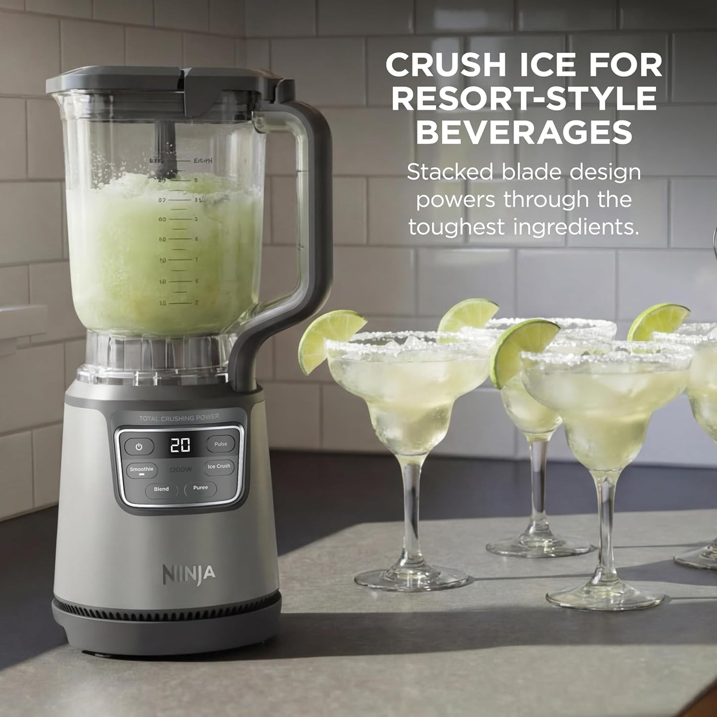 Ninja BlendPro Kitchen System - 72 oz Full-Size Blender & 5-Cup Food Processor | 1200W Total Crushing Tech, Beige