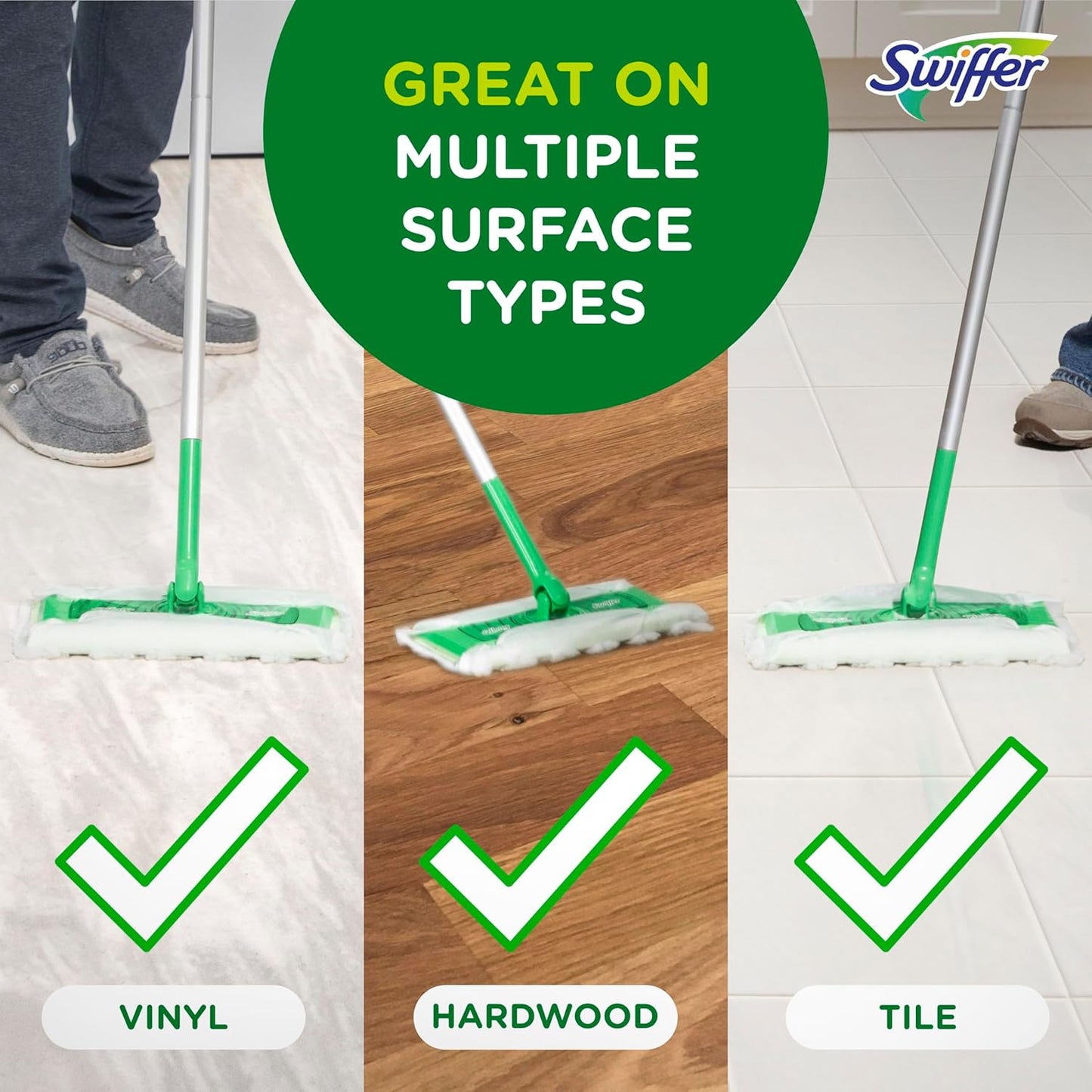 Swiffer Sweep + Mop Dry Pads Refill - Effective Floor Cleaner for Dirt & Dust | Lavender, 52ct
