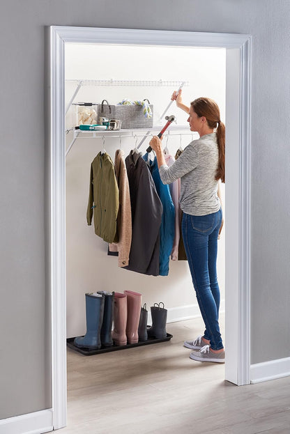 Rubbermaid Direct Wall Shelf - 3 Ft. Wide Wire Shelving Organizer with Mounting Hardware | White