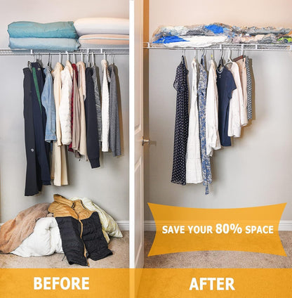 MEIQIHOME Vacuum Storage Bags - Space Saver Sealer for Clothing, Pillows & Bedding | 8 Large Bags