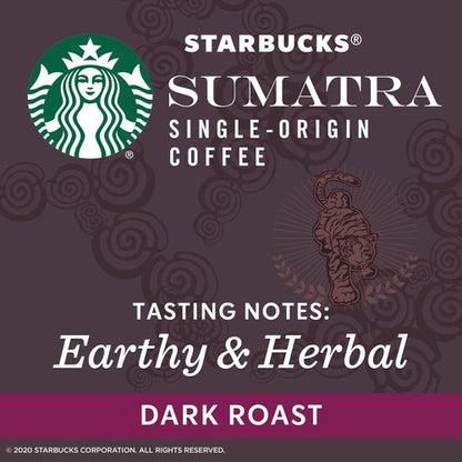 Starbucks Dark Roast K-Cup Coffee Pods — Sumatra for Keurig Brewers — 1 box (24 pods)