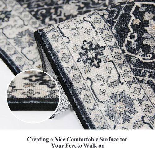 Hallway Washable Runner Rug - Vintage Soft Non-Slip 2x7 Entryway Carpet | Ideal for Kitchen & Living Room