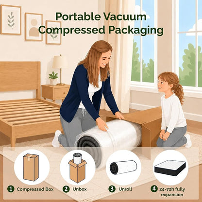 Full Size Hybrid Innerspring Mattress 54 x 75 - Pocket Coils, Gel Memory Foam, CertiPUR-US